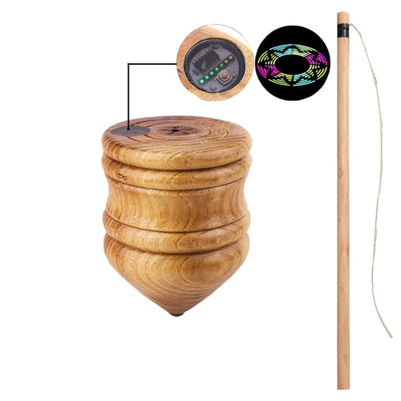Orangide Wooden Spinning Top Toy Set with String, Classic Hand Played Spinning Top for All Ages, Outdoor Indoor Game for Family Bonding