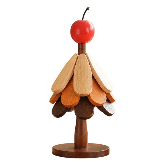 Orangide Wooden Trivet Set Detachable Tree Design, Heat Resistant Mat for Hot Dishes, Creative Table Decor for Kitchen Dining, Rustic Home Gift