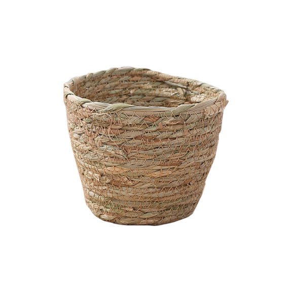Orangide Woven Storage Basket with Handles, Seagrass Rope Braided Bin for Organizing Plants, Toys, Blankets, Farmhouse Home Decor for Living Room, Bedroom, Shelf