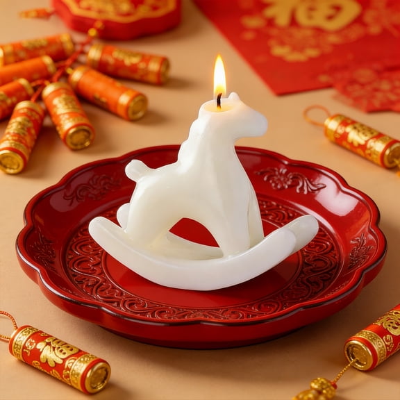 Orangide Year of the Colt Scented Candle, Soy Wax Candle Gift Set, Ornament for Lunar New Year, Long Burn Time Aromatherapy Candle for Home Decor, Holiday Celebration & Festival Gift Idea