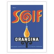 Orangina Carbonated Drink With Orange Pulp - Thirsty (Soif) - Vintage French Advertising Poster by Bernard Villemot c.1962 - Bamboo Fine Art 290gsm Paper (Unframed) 17x22in