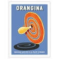 thumbnail image 1 of Orangina Carbonated Drink With Orange Pulp - Vintage French Advertising Poster by Bernard Villemot c.1959 - Fine Art Matte Paper Print (Unframed) 24x32in, 1 of 4