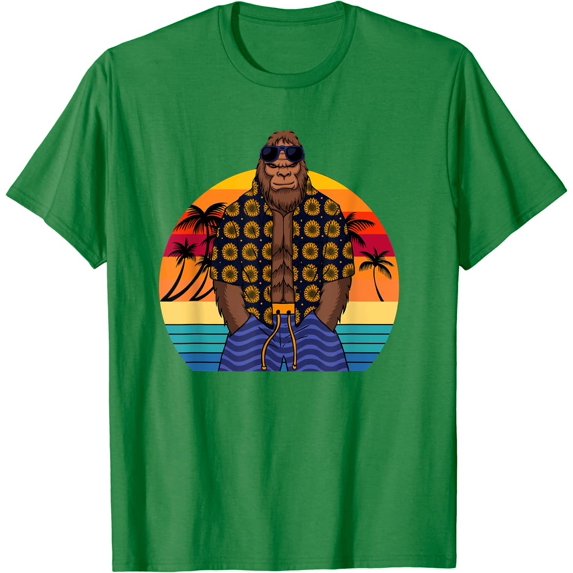 Orangutan Ape Bigfoot Animal Summer Sunglasses Sunset Beach T-Shirt