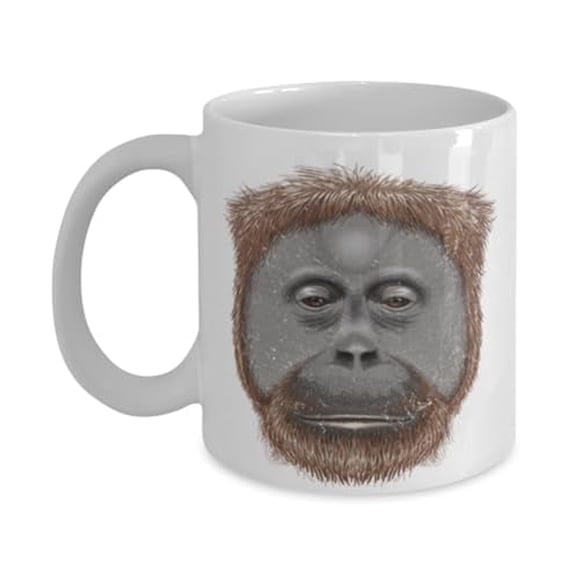 Orangutan 11 oz Coffee Mug - Big Primate White Ceramic Gift