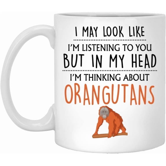 Orangutan Gift, Orangutan Mug, Orangutan Lover Gift, Funny Orangutan Gifts, Gifts For Orangtutan Lovers, Women, Her, Crazy Orangutan Lady 11oz (MUG-TDDR5QUM7M-11oz)