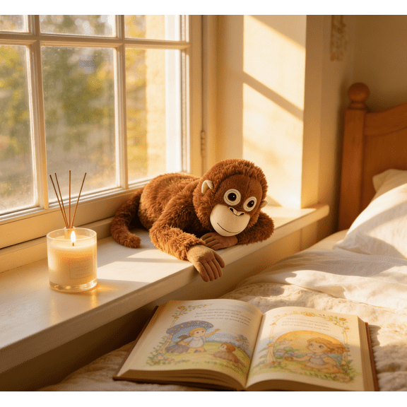 Orangutan Plush 27" Punch Monkey Soft Toy, Detailed Stuffed Animal Primate Doll with Hanging Arms, Collectible Plush for Animal Lovers