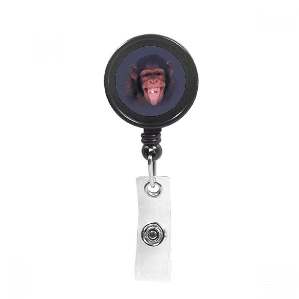 Orangutans Laugh Human Hair Retractable Keychain Badge Holder ID Badge