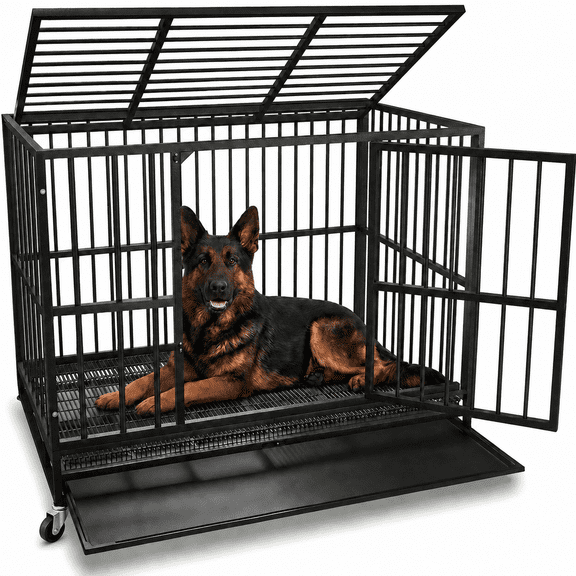 Oranland 48-Inch Heavy Duty Dog Crate for Large Dogs