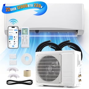 JIEJIA 12000 BTU Mini Split Air Conditioner & Heater with Inverter, 22 SEER2 230V Energy Saving AC Unit Cools Rooms up to 750 Sq.Ft Remote Control Wifi, Complete Installation Kit