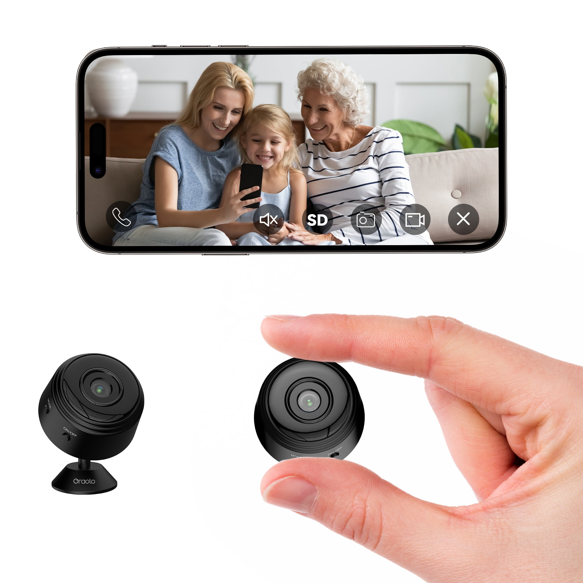 Oraolo Indoor Security Camera, 1080P Clear Night V