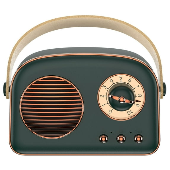 Oraolo Retro Bluetooth Speakers, Small Wireless Bluetooth Speaker, Vintage Fashion Style, Portable Outdoor Speaker with Powerful Sound, Support Card Port for Bedroom (Green)