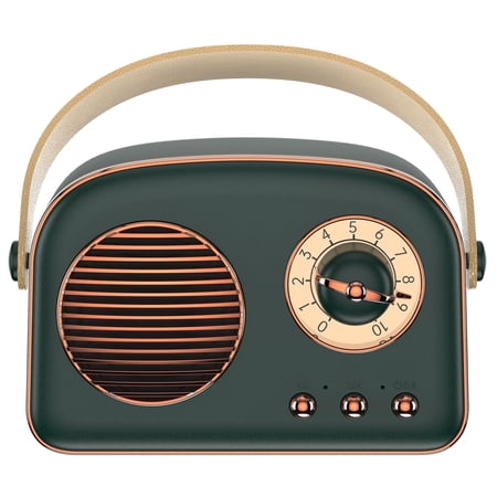 Oraolo Retro Bluetooth Speakers, Small Wireless Bluetooth Speaker, Vintage Fashion Style, Portable Outdoor Speaker with Powerful Sound, Support Card Port for Bedroom (Green)