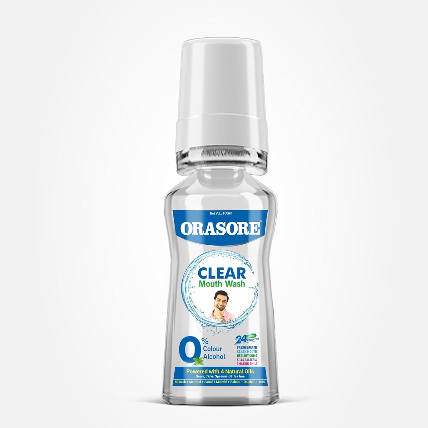 Orasore Clear Mouthwash 100 Ayurvedic with 12 Ingredients including