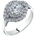 thumbnail image 1 of Oravo 1 ct Round Cubic Zirconia Cluster Engagement Ring in 14K White Gold, 1 of 4
