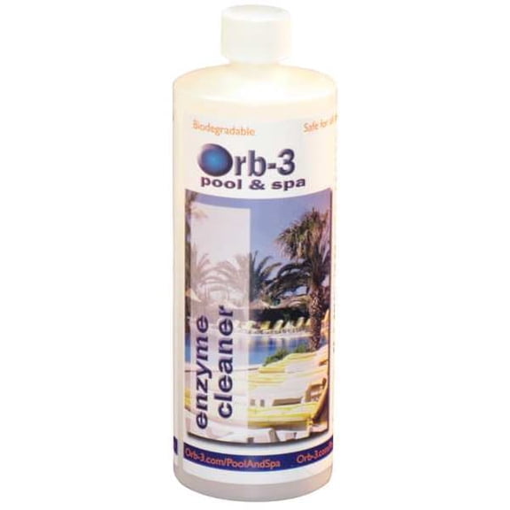 Orb-3 Pool & Spa Enzyme Cleaner (Concentrate, Unscented, 1-Quart Bottle)