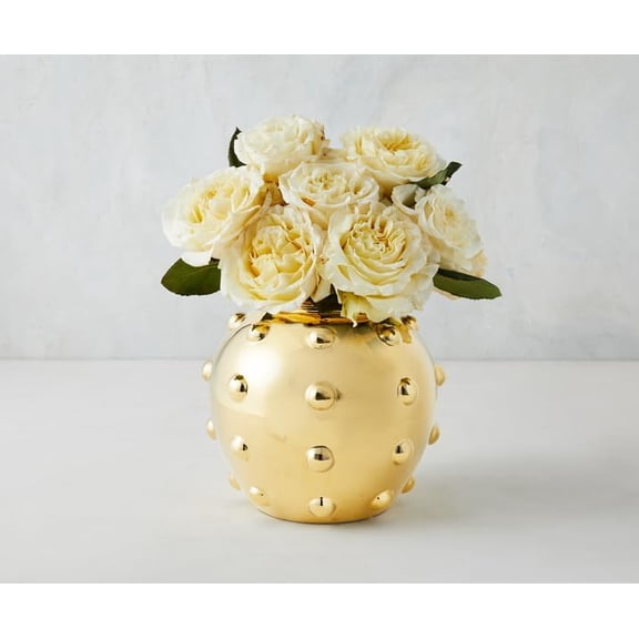 Orb Bauble Vase - Spherical Studded Textured Vessel (Flowers Not Included) - Gold$$Home Decor, Kitchen, & Other