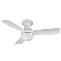 Orb Indoor and Outdoor 3-Blade Smart Flush Mount Ceiling Fan 44in Matte White with Remote Control