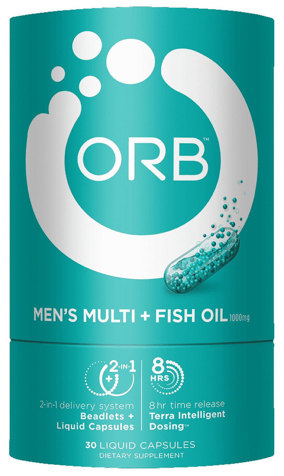 Orb Men's Multivitamin Plus Fish Oil Liquid Capsules, 30 Ct