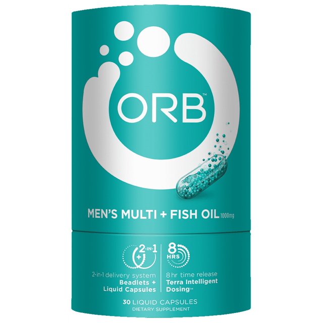 Orb Men's Multivitamin Plus Fish Oil Liquid Capsules, 30 Ct