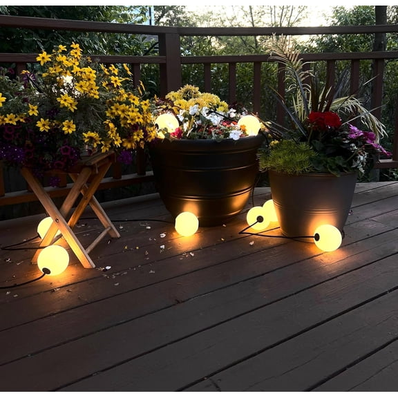 Orb Outdoor Indoor String Lights - Frosted Lantern LED String with 10 Weatherproof Lights - Plug in Commercial Grade Light Strand for , Porch, Garden, Caf - 30 Ft, Black