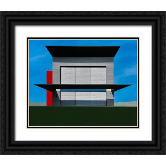 Orbach, Arnon 14x12 Black Ornate Wood Framed with Double Matting Museum Art Print Titled - Facade - Gani Tikva-Israel