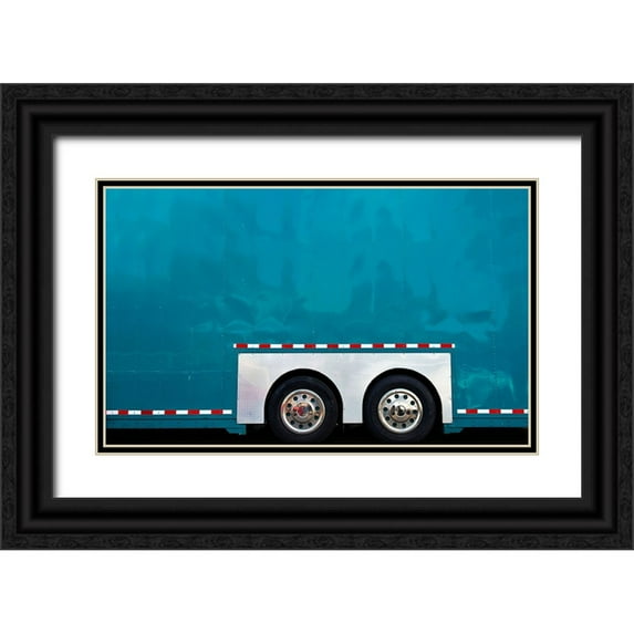 Orbach, Arnon 32x21 Black Ornate Wood Framed with Double Matting Museum Art Print Titled - Bus - Abbot Kinney Festival Venice California