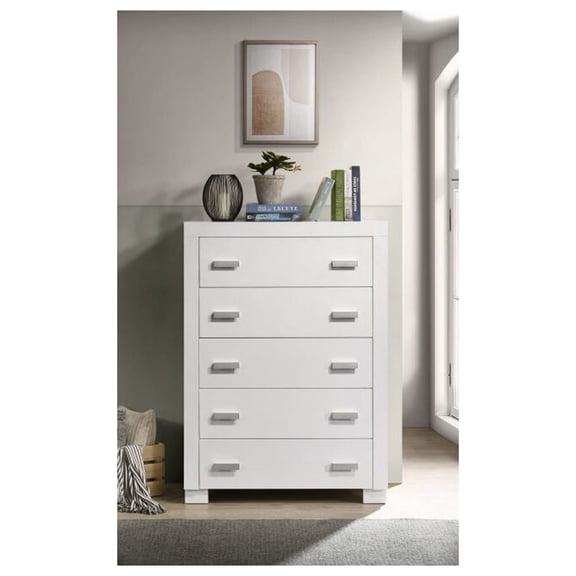 Orbelle 5 Drawer chest - Model 3005 - White