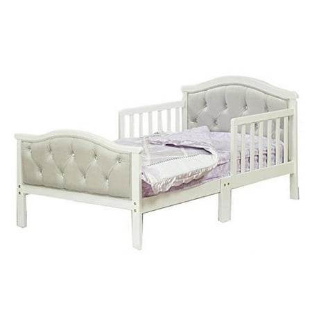 Orbelle Upholstered Toddler Bed, Off-White, with Bed Rails