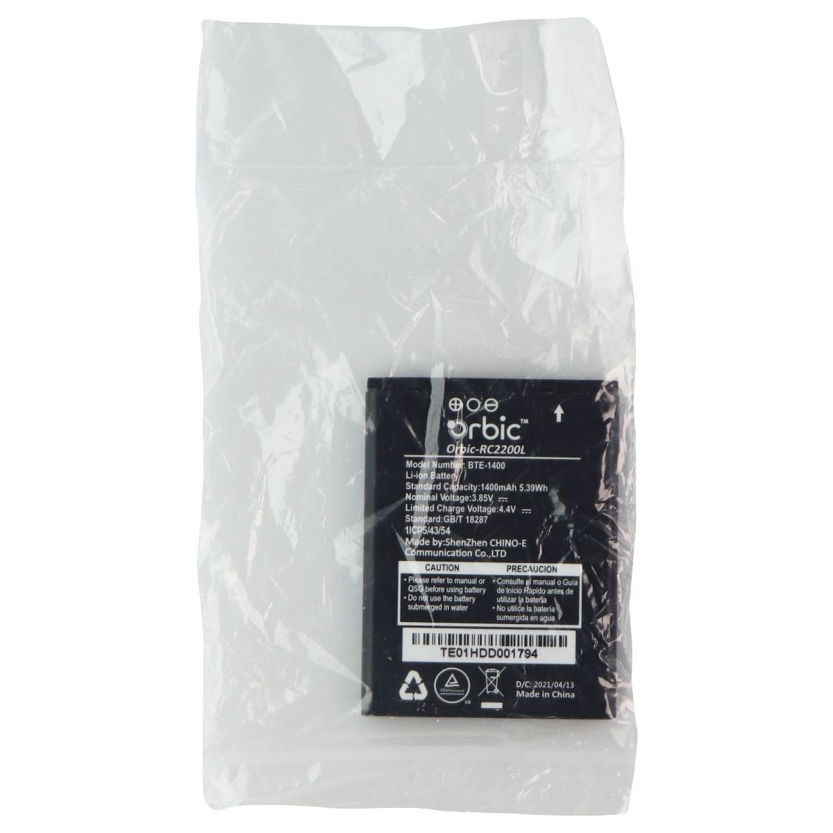 Orbic 3.85V Rechargeable 1400mAh Battery - Black (BTE-1400)