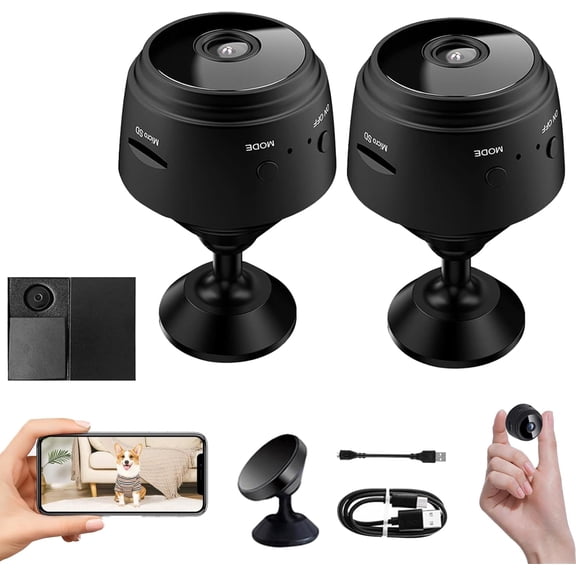 Orbicam - Orbicam Magnetic Mini Security Camera, Security Camera, Mini 1080p Hd, Night Vision Motion Detection Security Cam with App (2 Pcs)