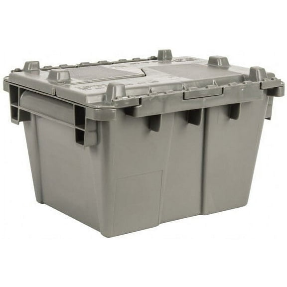 Orbis 0.3 Cu Ft, 70 Lb Load Capacity Gray Polyethylene Attached-Lid Container