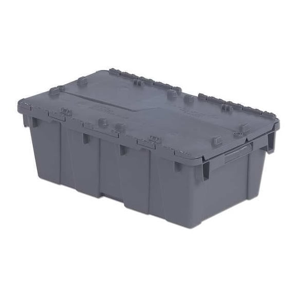 Orbis Attached Lid Container,Gray,Solid,HDPE FP075 Gray