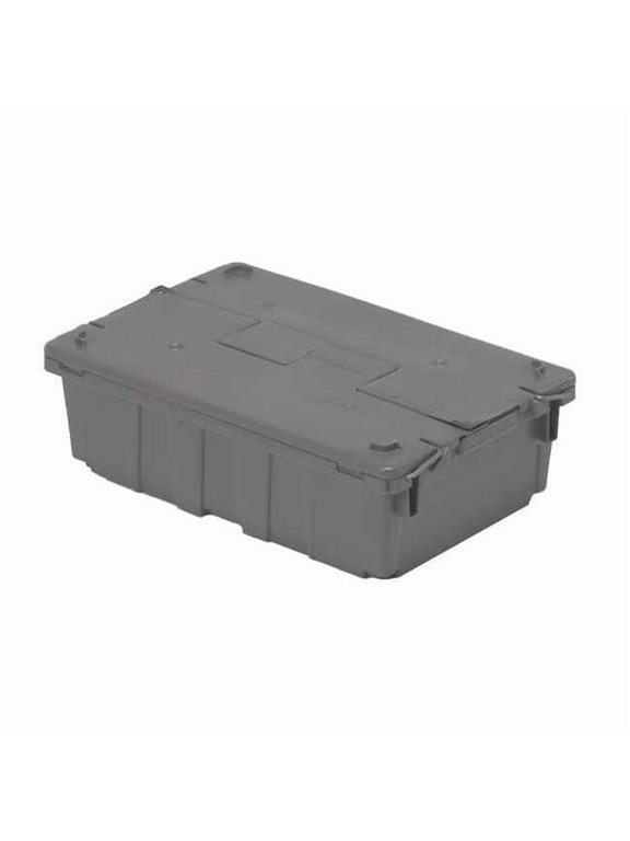 Attached Lid Container,Gray,Solid,HDPE FP08 Gray