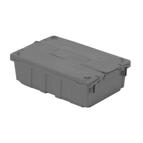 Orbis Attached Lid Container,Gray,Solid,HDPE FP08 Gray