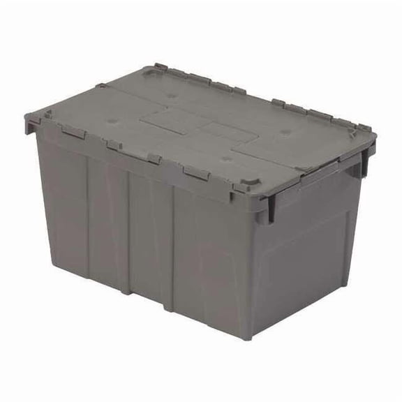 Orbis Attached Lid Container,Gray,Solid,HDPE FP13 Gray