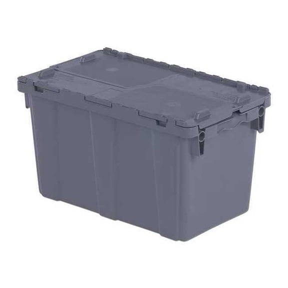 Orbis Attached Lid Container,Gray,Solid,HDPE FP151 Gray