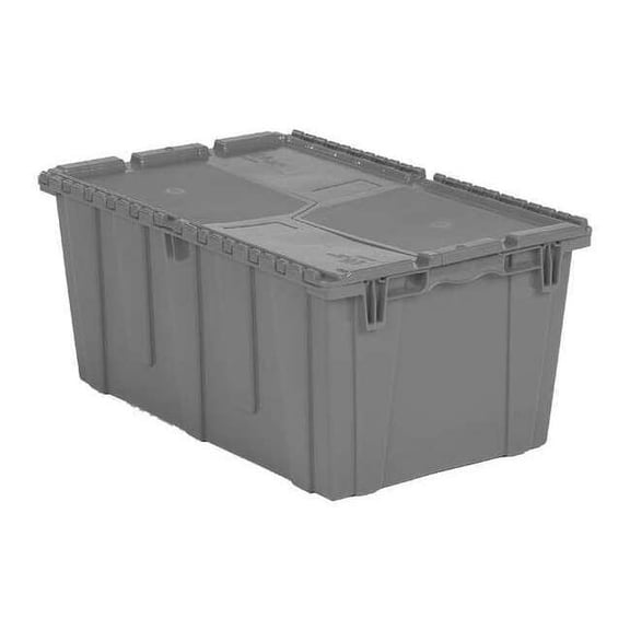 Orbis Attached Lid Container,Gray,Solid,HDPE FP243 Grey