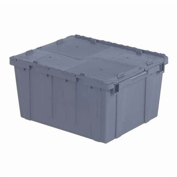 Orbis Attached Lid Container,Gray,Solid,HDPE FP261 Gray