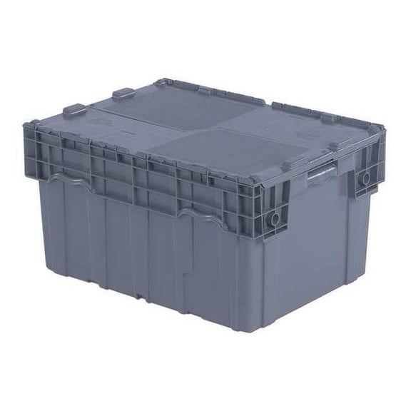 Orbis Attached Lid Container,Gray,Solid,HDPE FP403 Gray