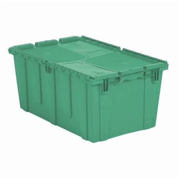 Orbis Attached Lid Container,Green,Solid,HDPE FP243 GREEN