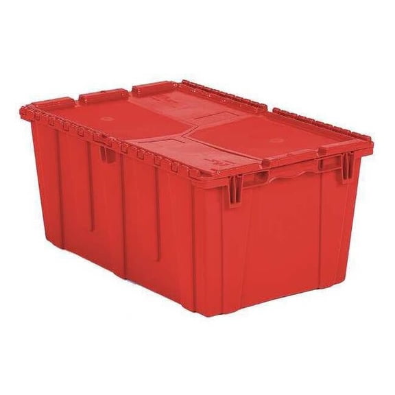 Orbis Attached Lid Container,Red,Solid,HDPE FP243 Red