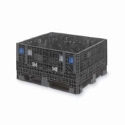 Collapsible Bulk Container 32.8 cu ft Volume Cap., 48 in L, 40 in W, 39 in H, Plastic, Black