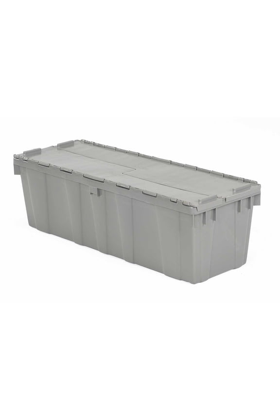 Orbis LEWIS Solid Print Polyolefin Plastic Rectangular Stackable Storage Trunk, Gray