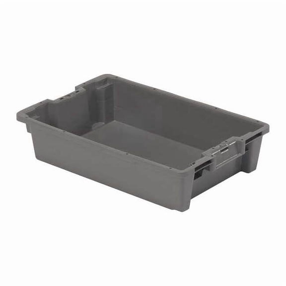 Hang & Stack Storage Bin, Plastic, Gray, 5 1/4 in H, 15 3/4 in W, 23 5/8 in L GS6040-13 Grey