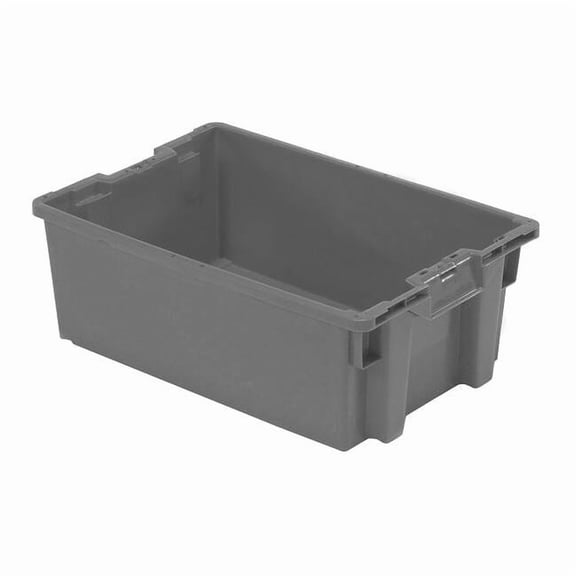 Hang & Stack Storage Bin, Plastic, Gray, 10 3/4 in H, 15 3/4 in W, 23 5/8 in L GS6040-27 Grey