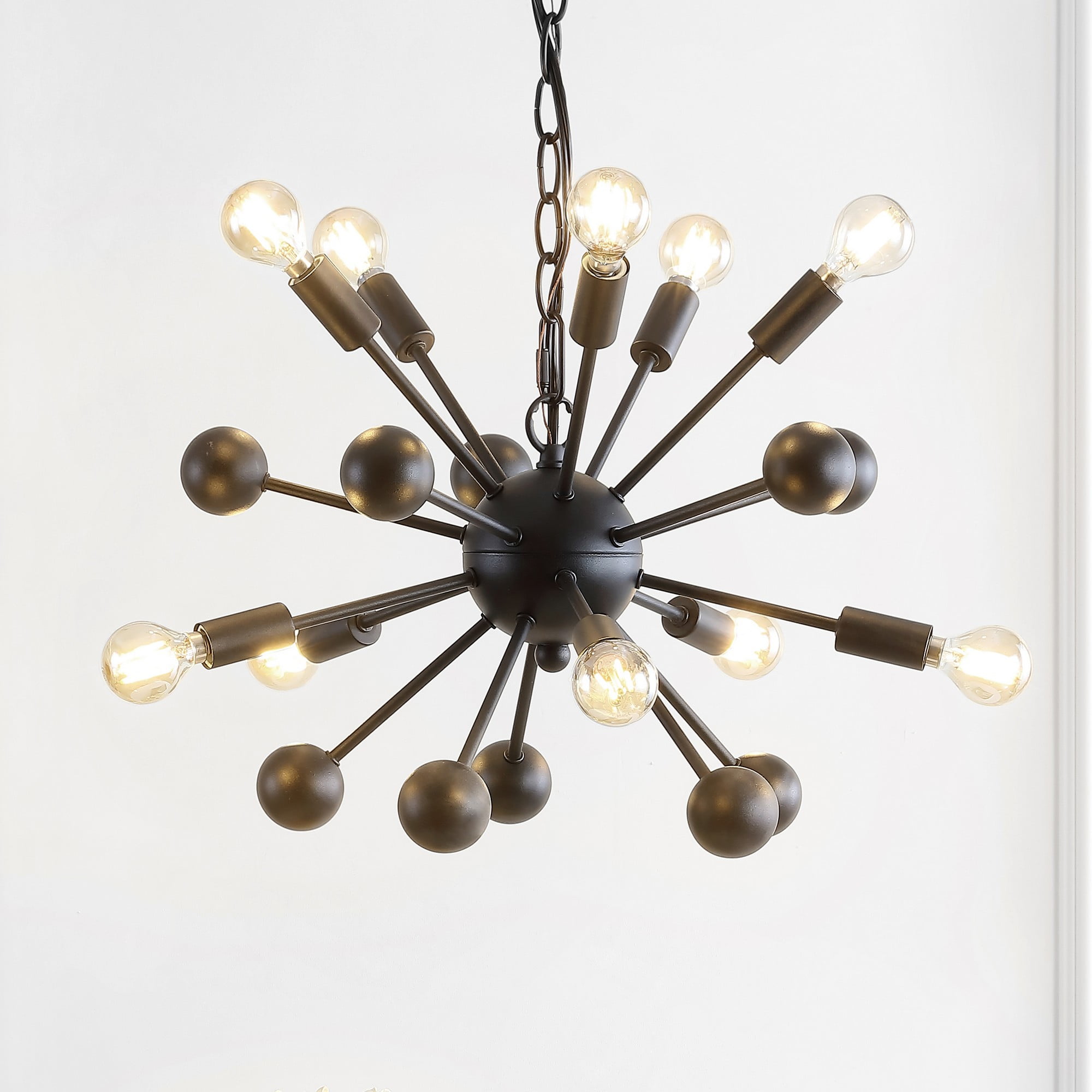 Orbit 19.5" Black Brushed Metal Sputnik Chandelier