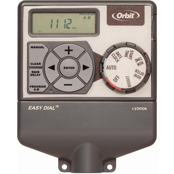 Orbit 28964 Easy Dial 4-Station Indoor Sprinkler Controller Gray