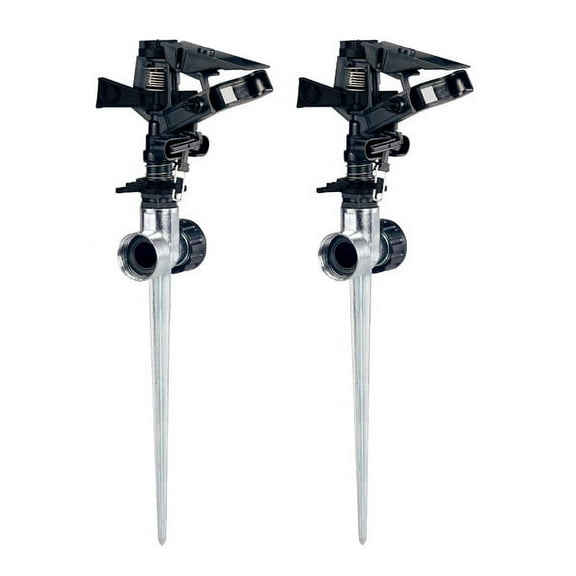 Orbit 2pk Plastic lawn Impact Sprinkler on Metal Spike - Garden & Yard Watering