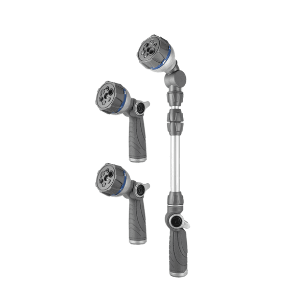 Orbit 3-piece Nozzle Set, with 2 Multi-Pattern Nozzles and One Telescoping Wand