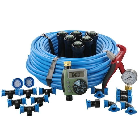 Orbit 50020 In-Ground Blu-Lock Tubing System and Digital Hose Faucet Timer, 1-Zone Sprinkler Kit